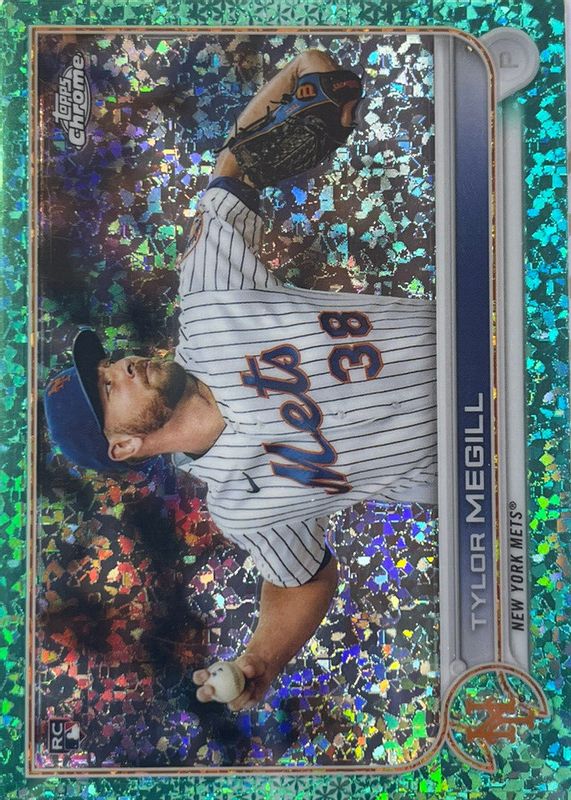 Tylor Megill 2022 Topps Chrome #212 Aqua Mini-Diamond Refractor /199 Rookie PSA 10