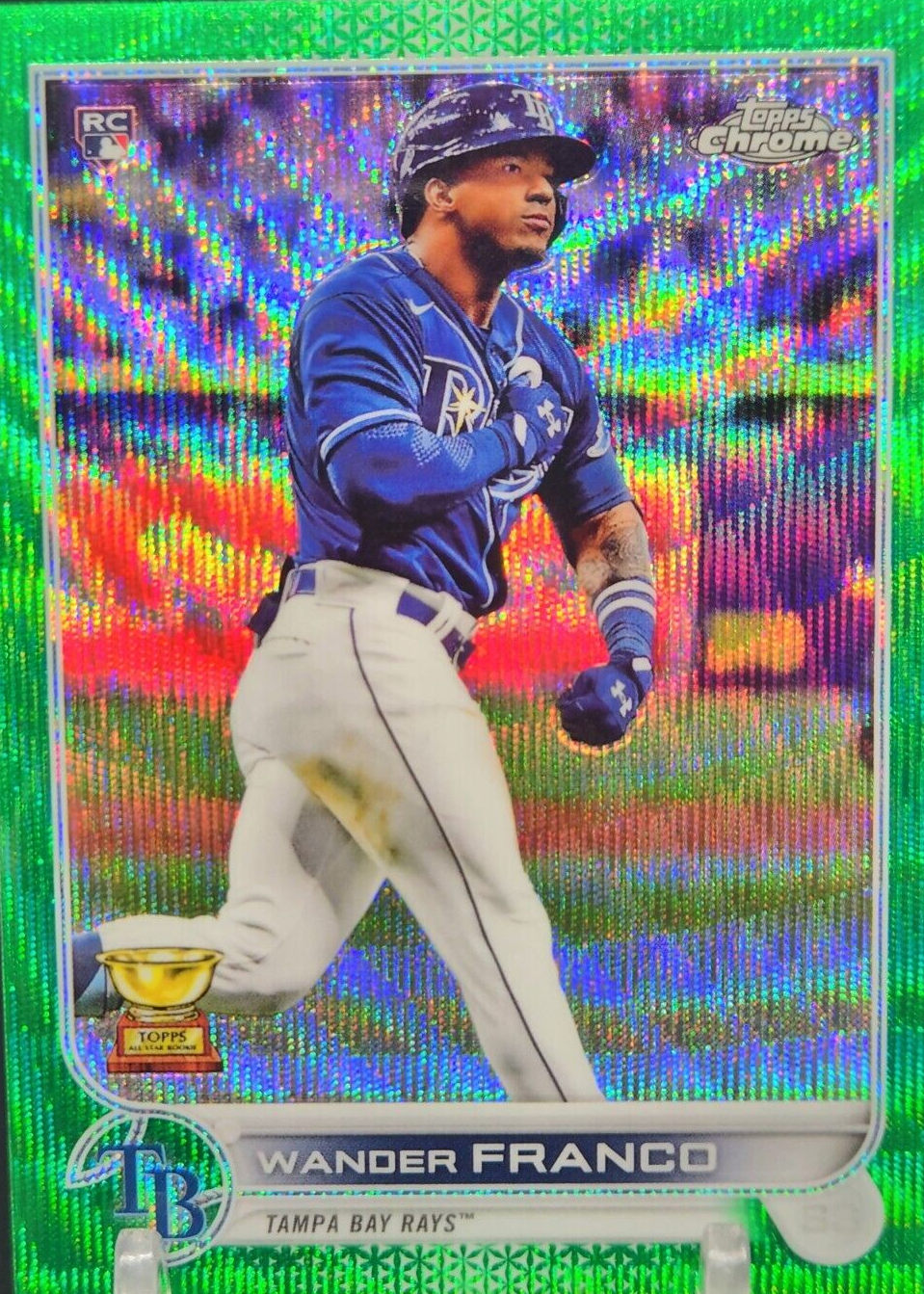 スポーツ選手 2022 Topps Green Ref 99 Wander Franco RC Wander Franco 2022 Topps Chrome #35 Green Wave Refractor /99