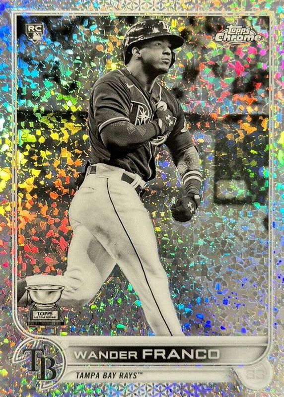 Wander Franco 2022 Topps Chrome #35 Black & White Mini-Diamond Refractor Rookie RAW