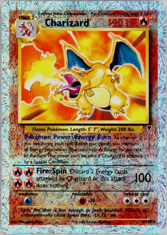 Charizard 2002 Legendary Collection #3 Reverse Holo RAW TCG (LIGHTLY PLAYED)