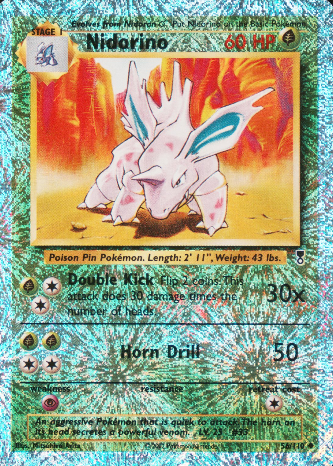 nidorino pokemon card value - Reverse Holofoil Plasma Freeze Colorless Artist Nidorino Lv.25 90HP 2016 Holo