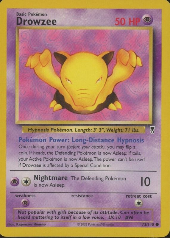 Drowzee 2002 Legendary Collection #73 Base RAW TCG (NEAR MINT)