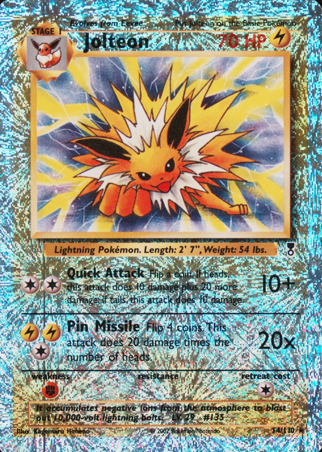 Jolteon 2002 Legendary Collection #14 Reverse Holo Price Guide