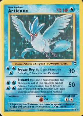 Articuno 1997 Japanese Mystery of the Fossils #144 Holo