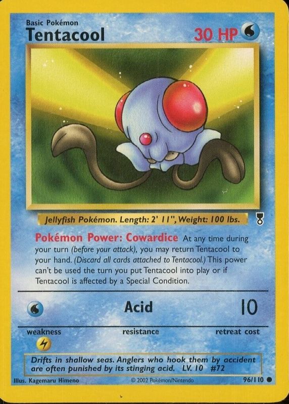 Tentacool 2002 Legendary Collection #96 Base PSA 1