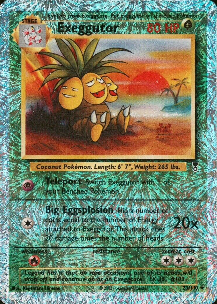coconut pokemon card - Exeggutor 103/165 - Pokemon 151 - Reverse Foil Mega Drain50Heal 30 damage from this Pokémon.Solar Beam130UncommonIllustrated by DsukeFrom the Pokemon Card Game set Prismatic Evolutions Pokemon Trading Card Game Sword