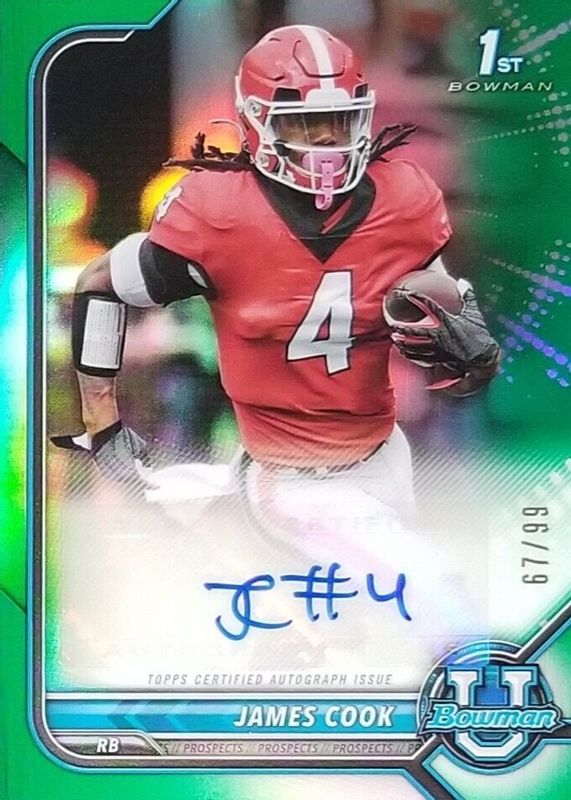 2021 Bowman University #BCPA-JC Chrome Prospect Auto - Green Refractor /99 (1st)