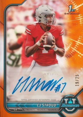 2021 Bowman University #BCPA-CS Chrome Prospect Auto - Orange Refractor /25 (1st)