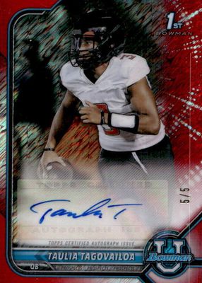 2021 Bowman University #BCPA-TT Chrome Prospect Auto - Red Shimmer Refractor /5 (1st)