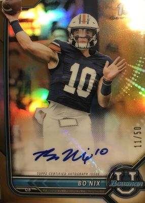 2021 Bowman University #BCPA-BN Chrome Prospect Auto - Gold Refractor /50 (1st)