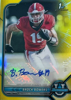 2021 Bowman University #BCPA-BB Chrome Prospect Auto - Yellow Refractor /75 (1st)