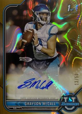 2021 Bowman University #BCPA-GMC Chrome Prospect Auto - Gold Lava Refractor /50 (1st)