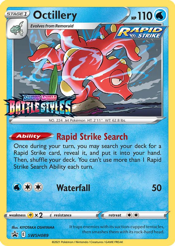 Octillery 2021 Sword & Shield: Black Star Promo #SWSH089 Build & Battle Box (Battle Styles) BGS 10 PRISTINE