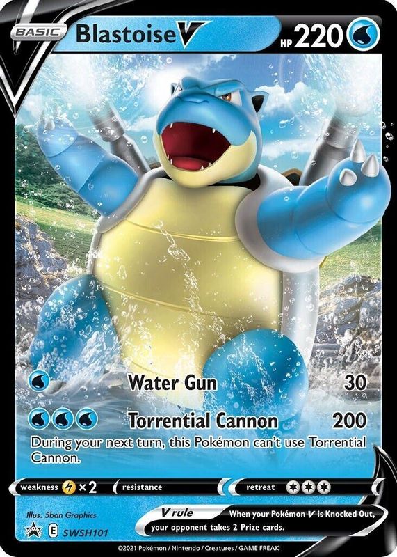 Blastoise V 2021 Sword & Shield: Black Star Promo #SWSH101 V Battle Deck PSA 8