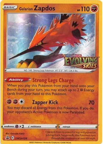 Galarian Zapdos 2021 Sword & Shield: Black Star Promo #SWSH124 Build &  Battle Box (Evolving Skies) Price Guide - Sports Card Investor