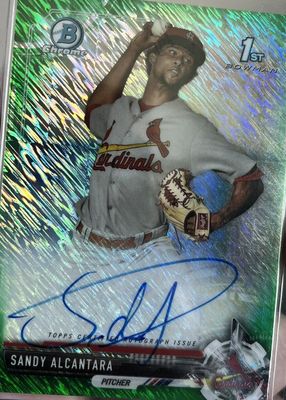 2017 Bowman #CPA-SA Chrome Prospect Auto - Green Shimmer Refractor /99 (1st)
