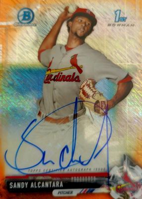 2017 Bowman #CPA-SA Chrome Prospect Auto - Orange Shimmer Refractor /25 (1st)