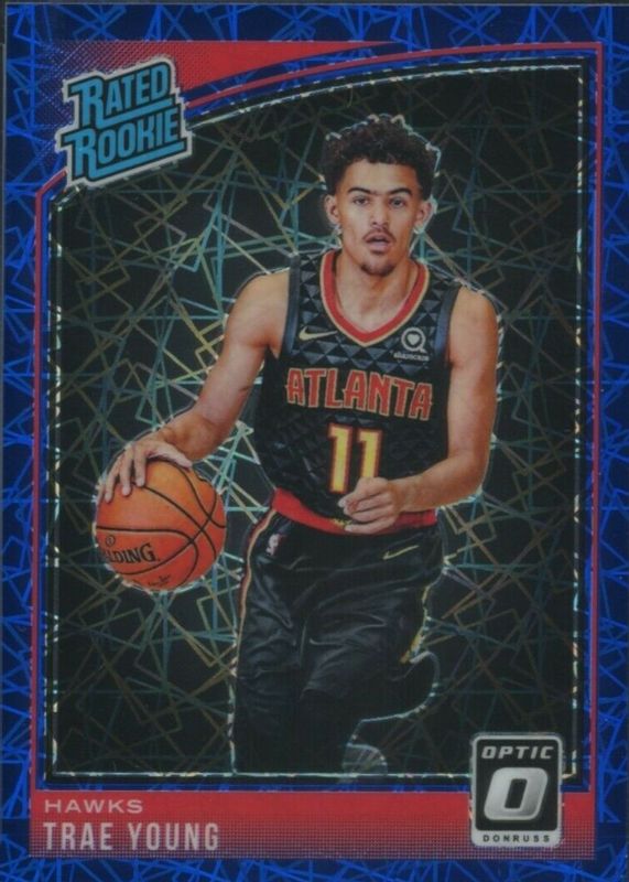 Trae Young 2018 Optic #198 Blue Velocity Rookie BGS 9.5