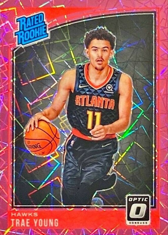 Trae Young 2018 Optic #198 Pink Velocity /79 Rookie PSA 9