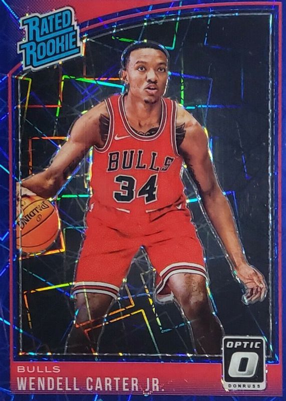 Wendell Carter Jr. 2018 Optic #170 Blue Velocity Rookie PSA 9