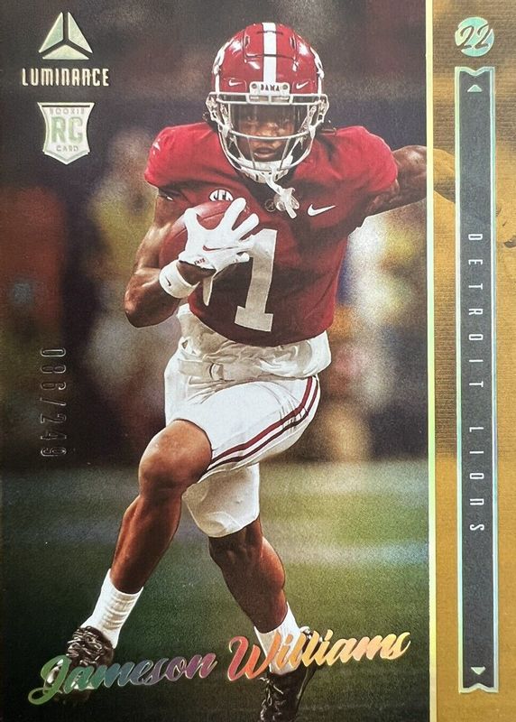 Jameson Williams 2022 Luminance #115 Gold /249 Rookie RAW