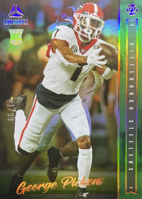 George Pickens 2022 Luminance #120 Green /99 Rookie SGC 9.5