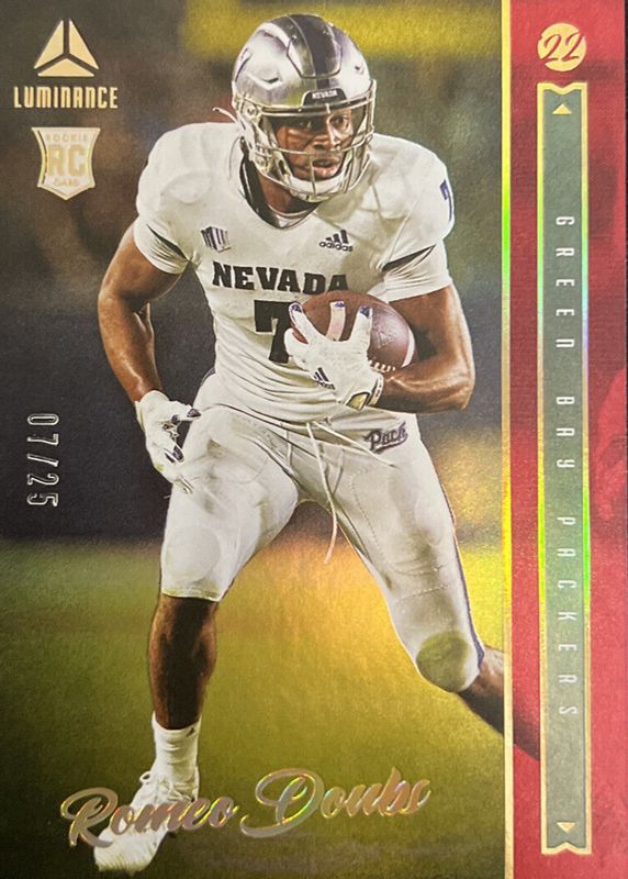 Romeo Doubs 2022 Luminance #123 Red /25 Rookie RAW