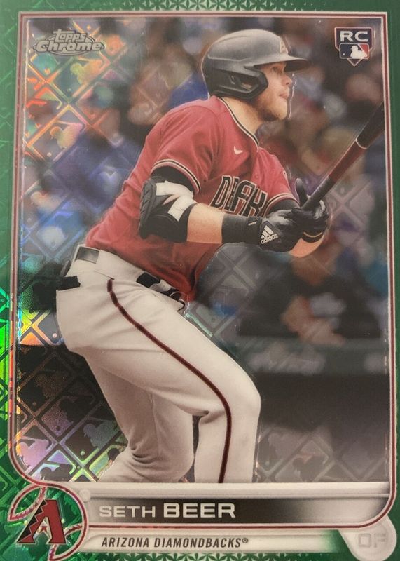 Seth Beer 2022 Topps Chrome Logofractor Edition #93 Green /99 Rookie RAW