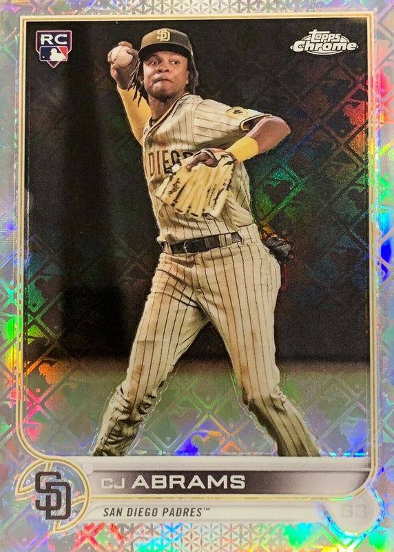 CJ Abrams 2022 Topps Chrome Logofractor Edition #114 SP Variation Rookie RAW