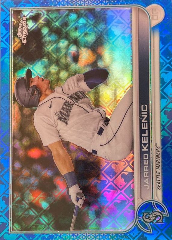 Jarred Kelenic 2022 Topps Chrome Logofractor Edition #97 Blue /150 PSA 10