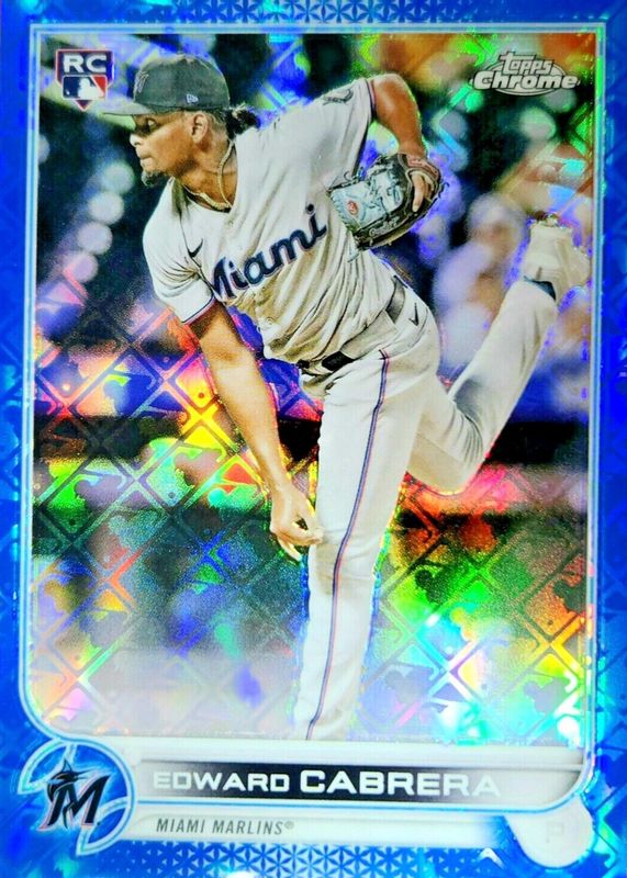 Edward Cabrera 2022 Topps Chrome Logofractor Edition #88 Blue /150 Rookie PSA 10