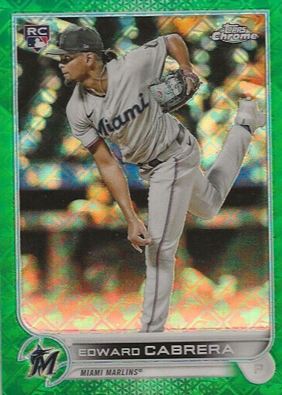 Edward Cabrera 2022 Topps Chrome Logofractor Edition #88 Green /99 Rookie PSA 9