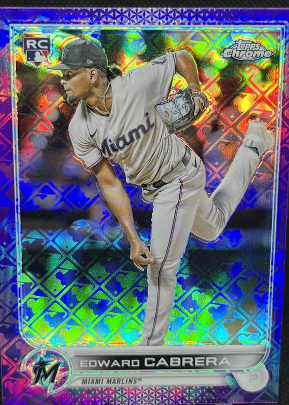 Edward Cabrera 2022 Topps Chrome Logofractor Edition #88 Purple /250 Rookie PSA 10