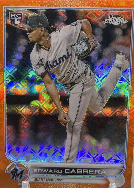 Edward Cabrera 2022 Topps Chrome Logofractor Edition #88 Orange /25 Rookie PSA 10