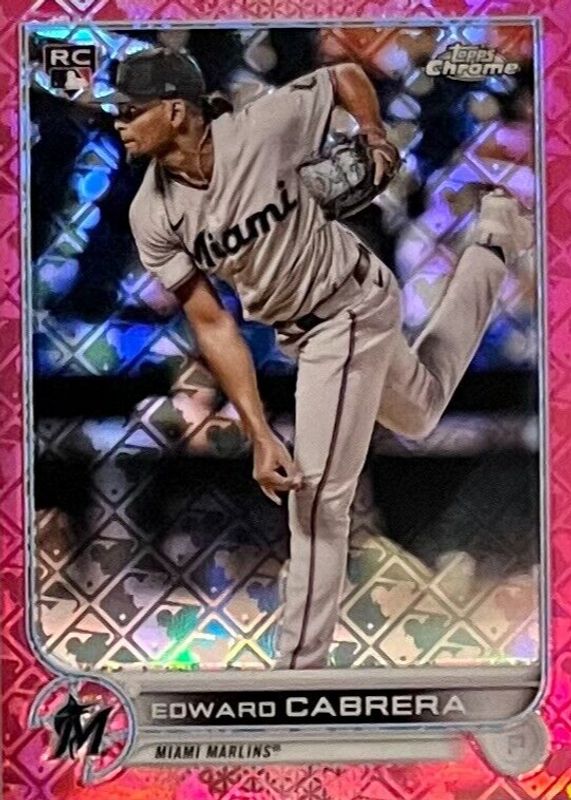 Edward Cabrera 2022 Topps Chrome Logofractor Edition #88 Pink /199 Rookie PSA 10