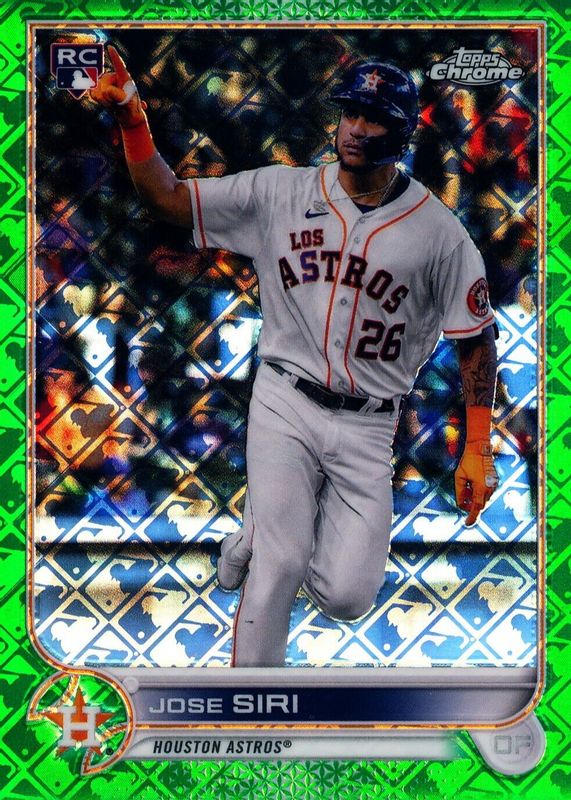 Jose Siri 2022 Topps Chrome Logofractor Edition #9 Green /99 Rookie PSA 10