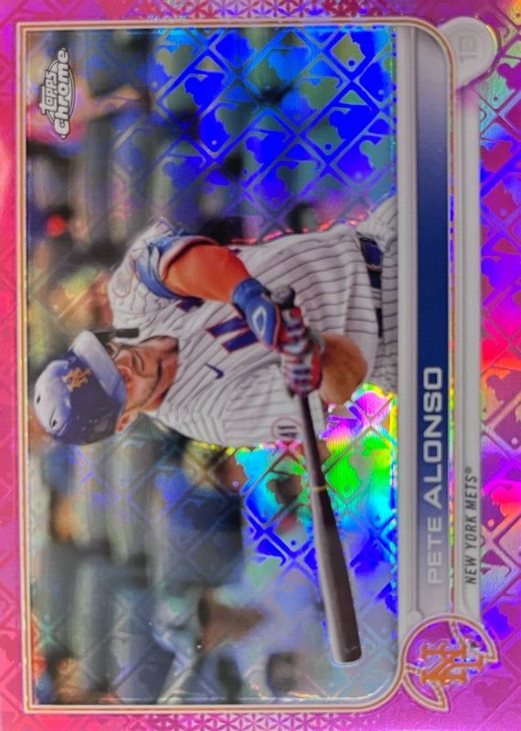 Pete Alonso 2022 Topps Chrome Logofractor Edition #92 Pink /199 PSA 9