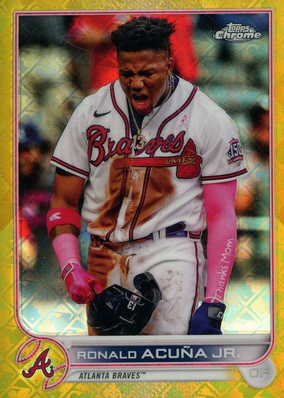 Ronald Acuna Jr. 2022 Topps Chrome Logofractor Edition #110 Gold /50 PSA 9