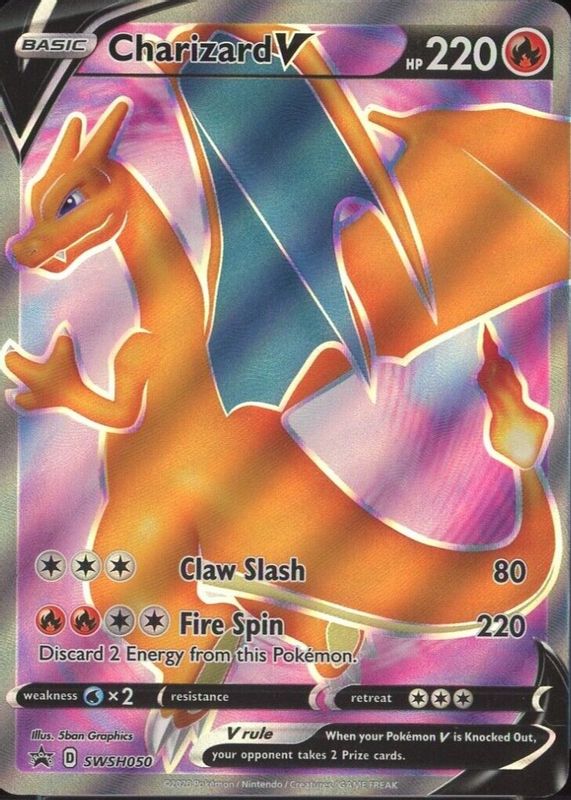 Charizard V 2020 Sword & Shield: Black Star Promo #SWSH050 Champion's Path Elite Trainer Box RAW TCG (LIGHTLY PLAYED)