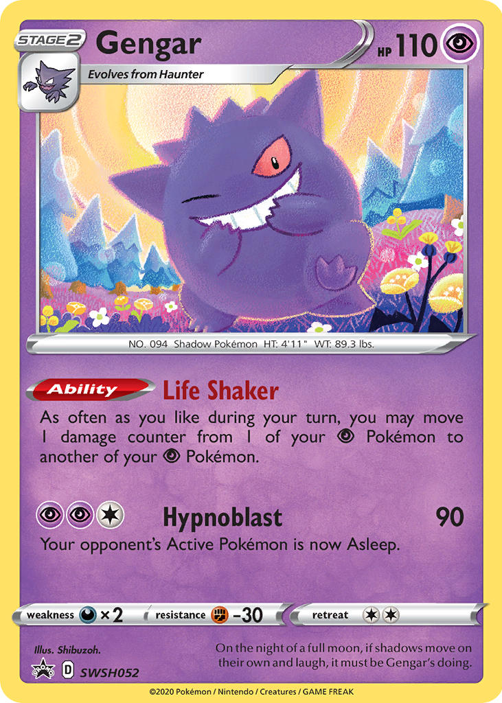 Gengar 2020 Sword & Shield: Black Star Promo #SWSH052 