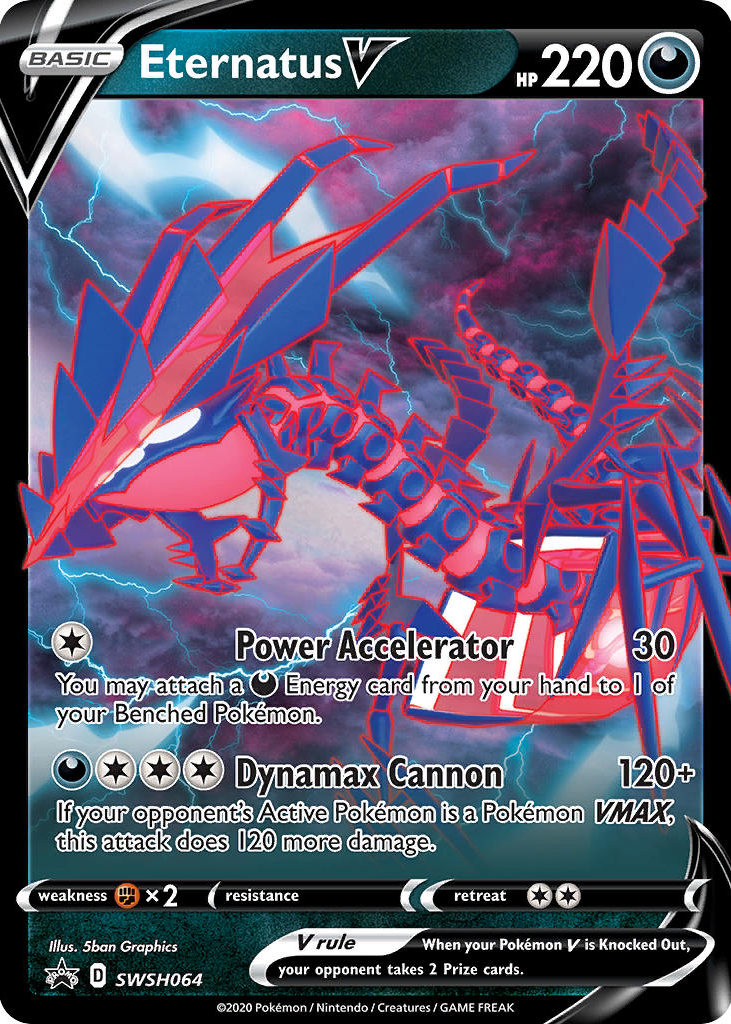 Pokemon TCG: Eternatus V - SWSH044 Black Star Promo Card (Rare)