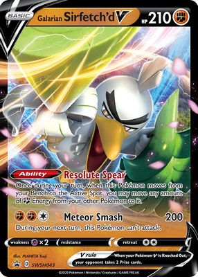 2020 Sword & Shield: Black Star Promo #SWSH043 Galarian Sirfetch'd V Box
