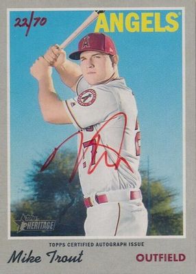 2019 Topps Heritage #ROA-MT Real One Autographs - Red Ink /70 (Batting Stance)