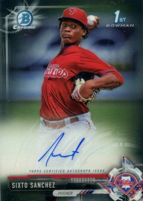 Sixto Sanchez 2017 Bowman Chrome #CPA-SS Prospect Auto (1st