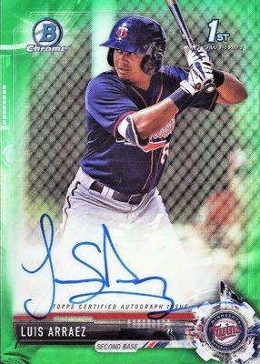 2017 Bowman Chrome #CPA-LA Prospect Auto - Green Refractor /99 (1st)