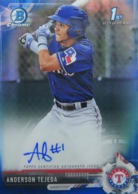 2017 Bowman Chrome #CPA-AT Prospect Auto - Blue Refractor /150 (1st)