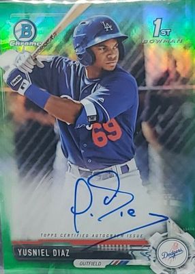 2017 Bowman Chrome #CPA-YD Prospect Auto - Green Refractor /99 (1st)