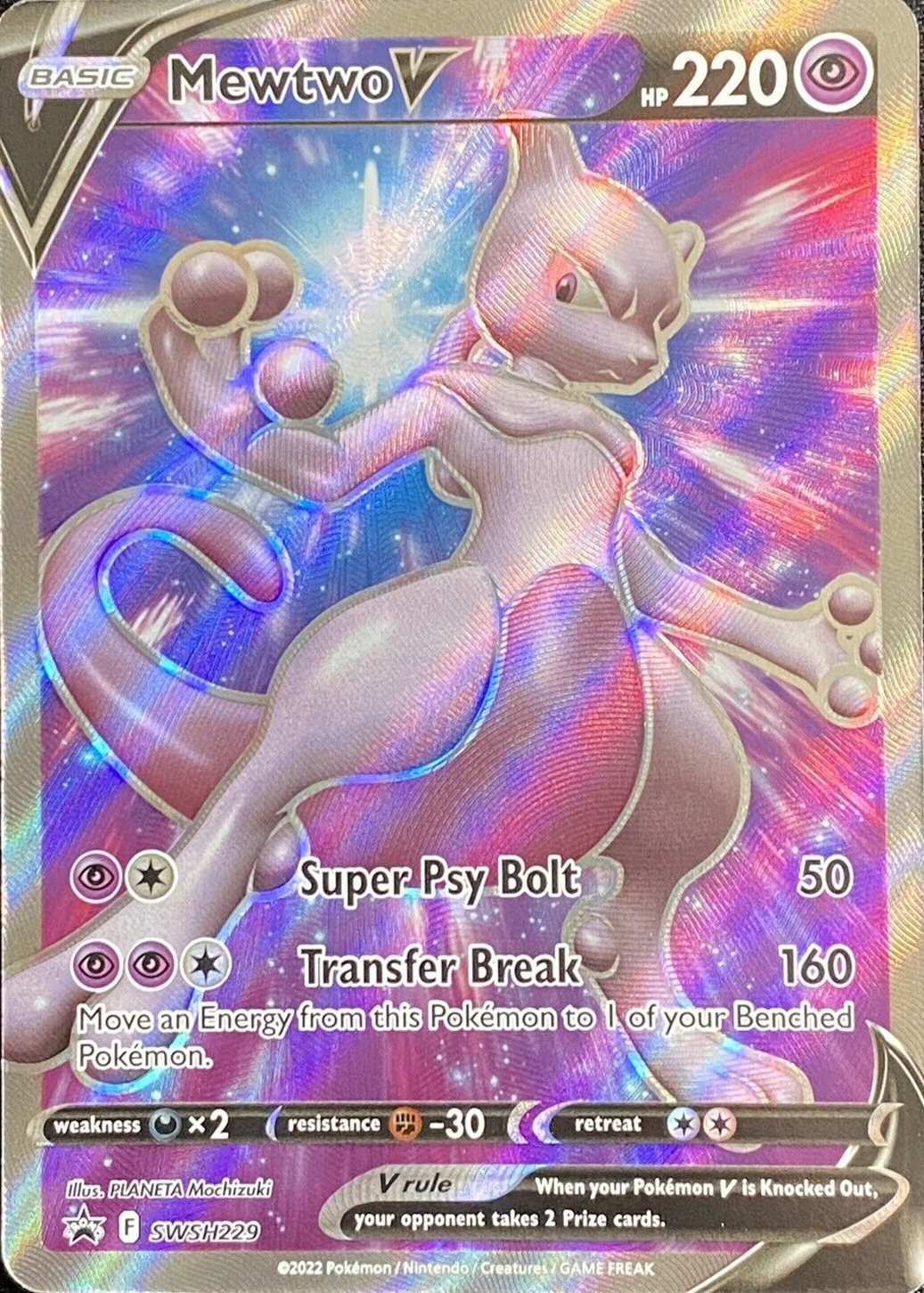 mewtwo pokemon card v Amazon.com: Pokemon - Mewtwo V -SWSH229 - Full Art - Black Star Promo main image 0