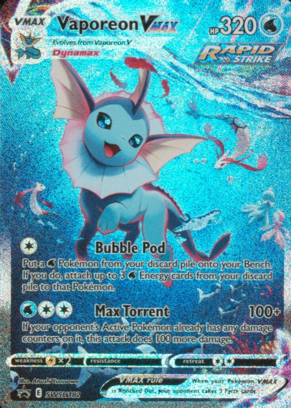 2022 Sword & Shield: Black Star Promo #SWSH182 Premium Collection (Vaporeon VMAX)