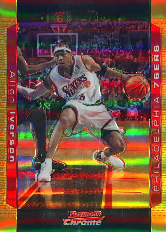 Allen Iverson 2004 Bowman #33 Chrome - Gold Refractor /50 PSA 9